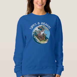 Sudadera La vida es una playa - Surf de conejo y tortuga