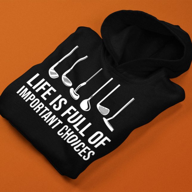 Sudadera La vida está llena de importantes Navidades de gol (Life is Full Of Important Choices Golf Christmas Hoodie)