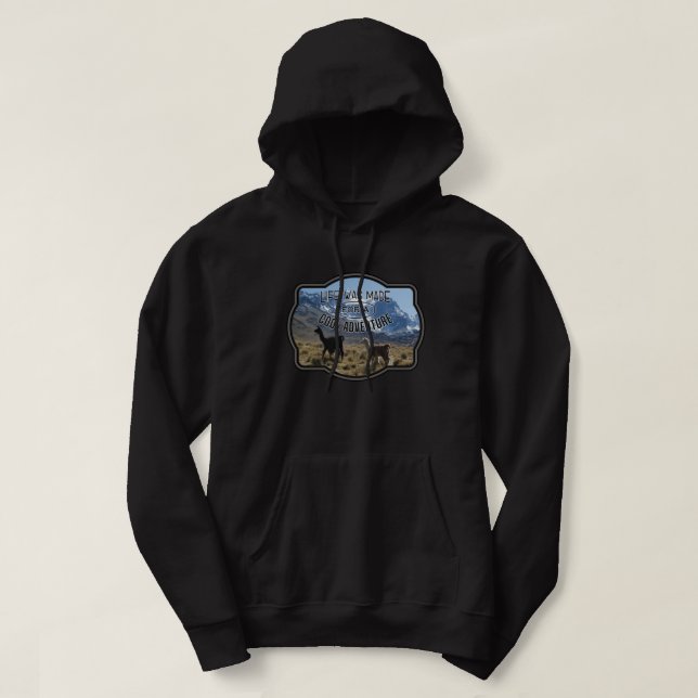 Sudadera La vida hecha para una aventura de Guay - Cita de  (Diseño del anverso)