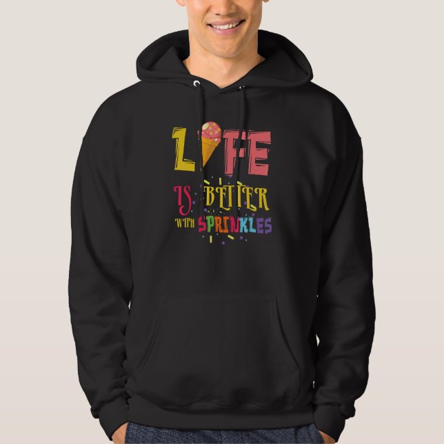 Sudadera La Vida Mejor Con Sprinkles Desert Scoop Ice Y C (Anverso)