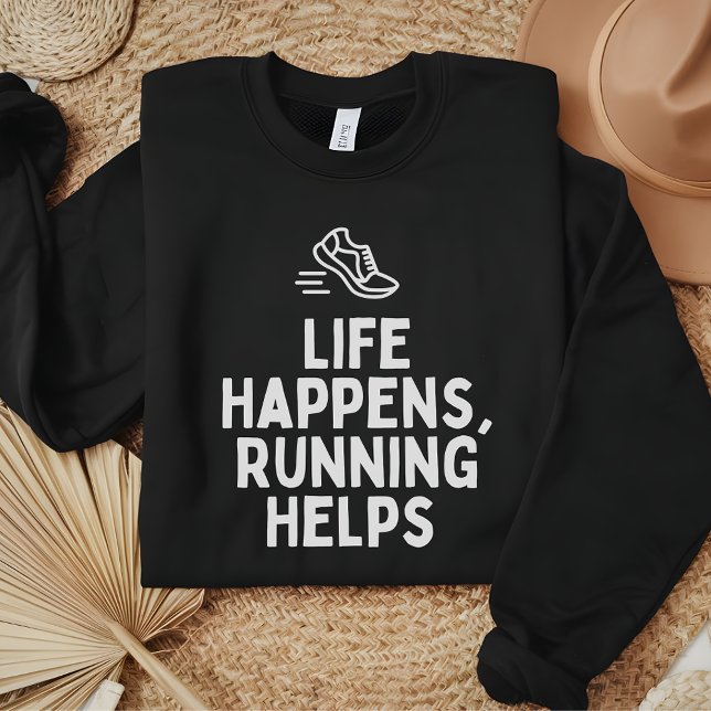 Sudadera La vida pasa, correr ayuda a divertidos regalos en (Subido por el creador)