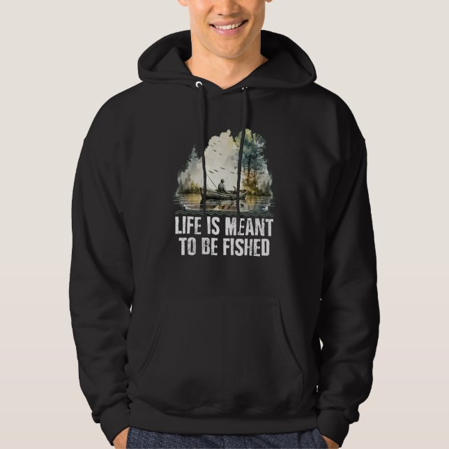 Sudadera La vida que significa pescar dichos introvertidos  (Anverso)