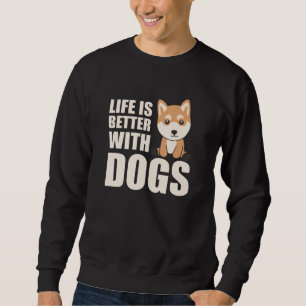 Sudadera La vida shiba es mejor con los perros dulces anima