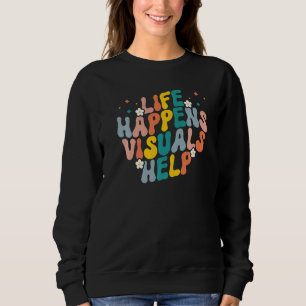 Sudadera La vida sucede Ayudas visuales Retro Groovy Educac