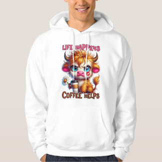Sudadera La vida sucede el café ayuda