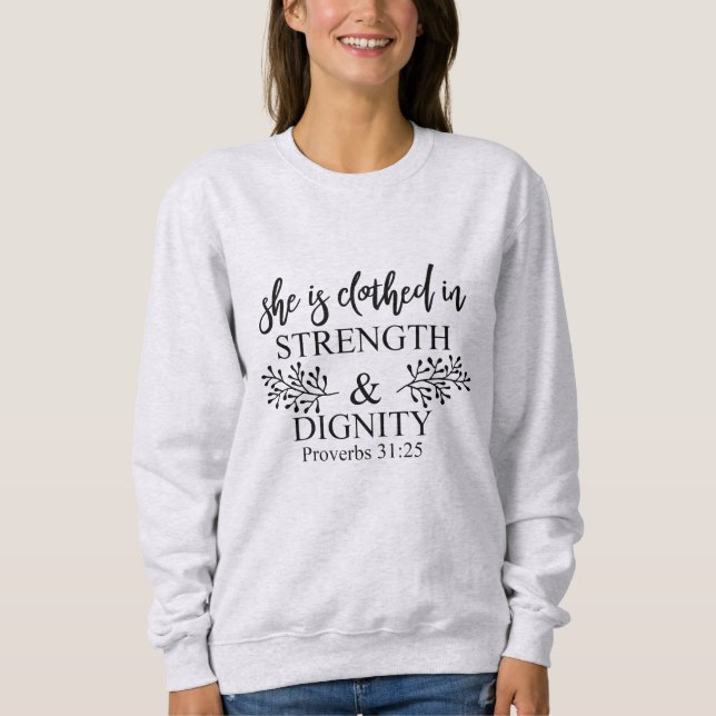 Sudadera La visten en los proverbios 31 de la fuerza y de (Anverso)