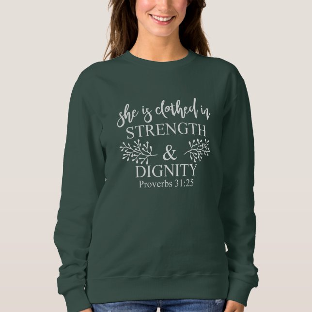 Sudadera La visten en los proverbios 31 de la fuerza y de (Anverso)