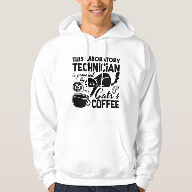 Sudadera Lab Tech Laboratory Technician Cats Coffee Science (Anverso)
