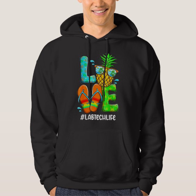 Sudadera Lab Tech Love Summer Pineapple Tropical Flower Fli (Anverso)
