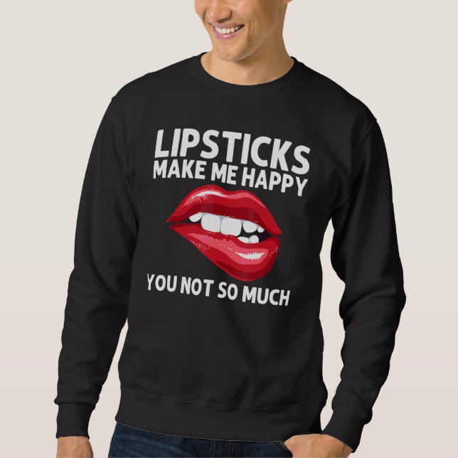 Sudadera Labial Para Mujeres Chicas Mordiendo Labios Rojos  (Anverso)