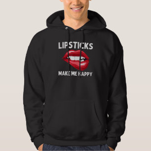 Sudadera Labial Para Mujeres Chicas Mordiendo Labios Rojos 