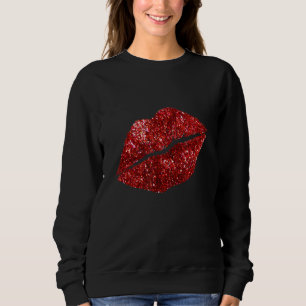 Sudadera Labial Rojo Besando Brillo Labios Besos Labios Roj