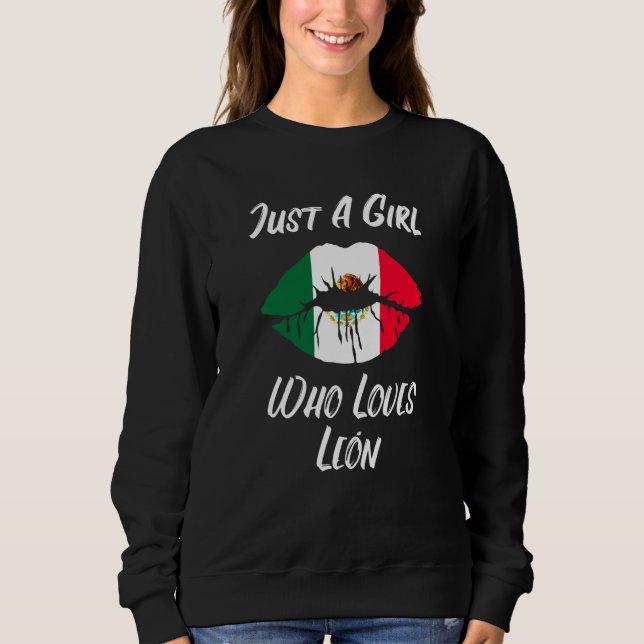 Sudadera Labios Boca Amor Bandera Mexicana León (Anverso)