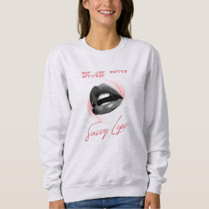 Sudadera labios calientes actitud más caliente