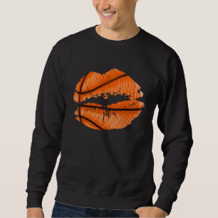 Sudadera Labios de Baloncesto Besos de Moda Boca Mujeres Ba