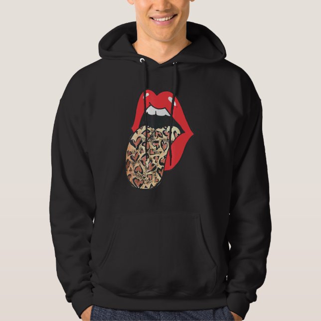 Sudadera Labios Geniales De Mujer Y Lengua De Guepardo Esta (Anverso)