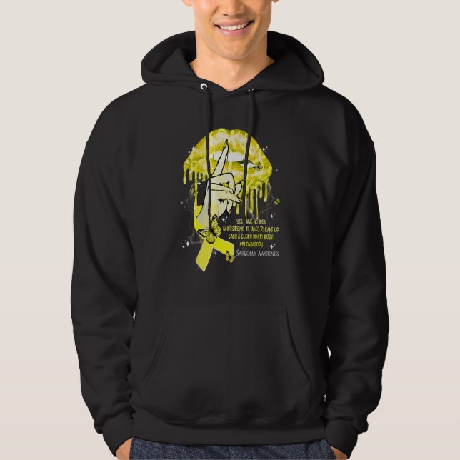 Sudadera Labios Goteando Mariposas Conciencia de Sarcoma en (Anverso)
