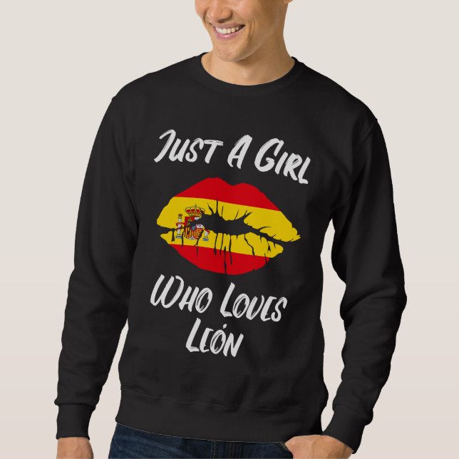 Sudadera Labios y Boca Aman Bandera Española León (Anverso)