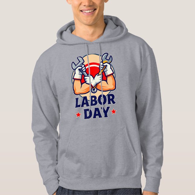 Sudadera Labor Day Strong Worker Hands Illustration (Anverso)