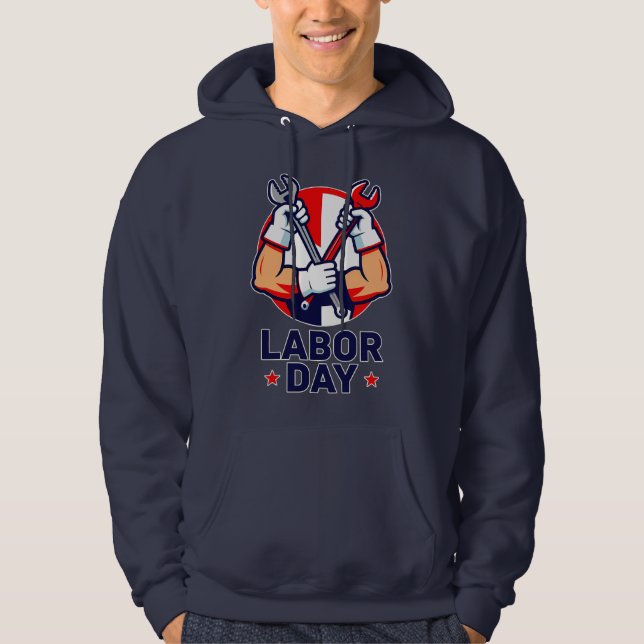 Sudadera Labor Day Tools Crossed Worker Design (Anverso)