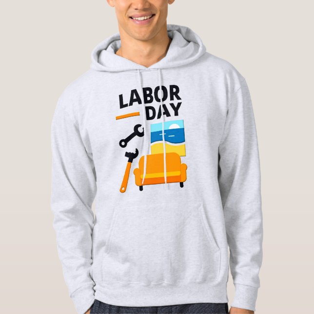 Sudadera Labor Day Work Hard Relax Design with Tools (Anverso)