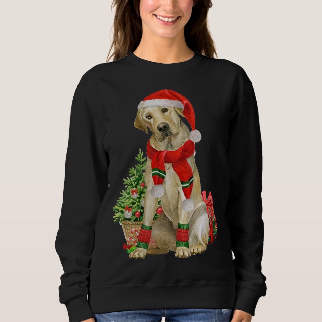 Sudadera Laboratorio Amarillo Labrador Árbol de Navidad Per (Anverso)
