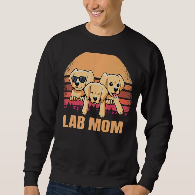 Sudadera Laboratorio Mamá Amarillo Labrador Recuperar Retro (Anverso)