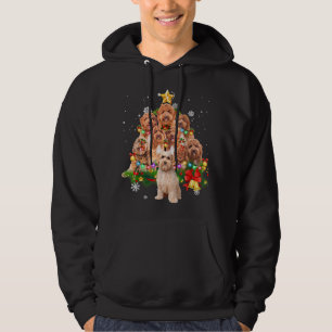 Sudadera Labradoodle Árbol de navidad ilumina graciosos per