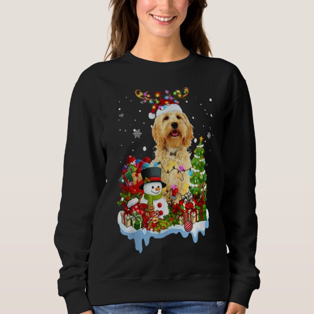 Sudadera Labradoodle Christmas Reindeer Christmas Lights Pa (Anverso)