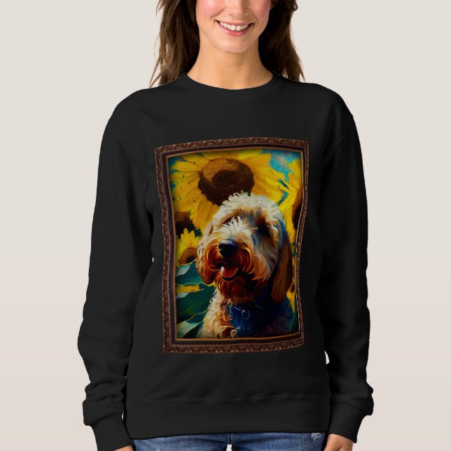 Sudadera Labradoodle Painting Sunflower Flower Mom Women Fl (Anverso)