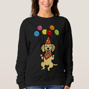 Sudadera Labrador amarillo de cumpleaños y globos