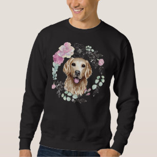 Sudadera Labrador amarillo perro de flores