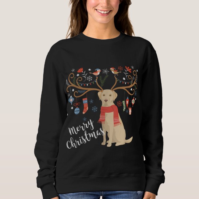 Sudadera Labrador amarillo recuperador de Navidades Perro L (Anverso)