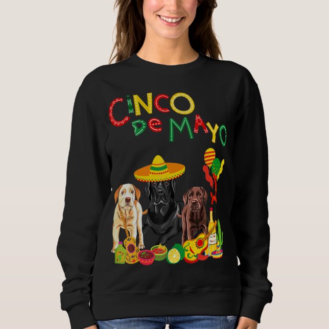 Sudadera Labrador Cinco De Mayo Chocolate Laboratorio Negro (Anverso)