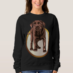 Sudadera Labrador De Chocolate En Una Medalla De Oro Blanco