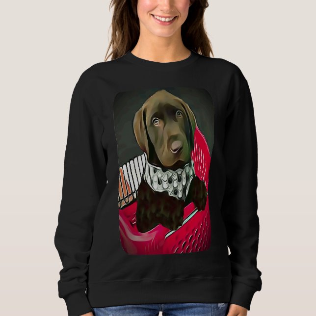 Sudadera Labrador De Chocolate Recupera Cachorro En Un Ca D (Anverso)