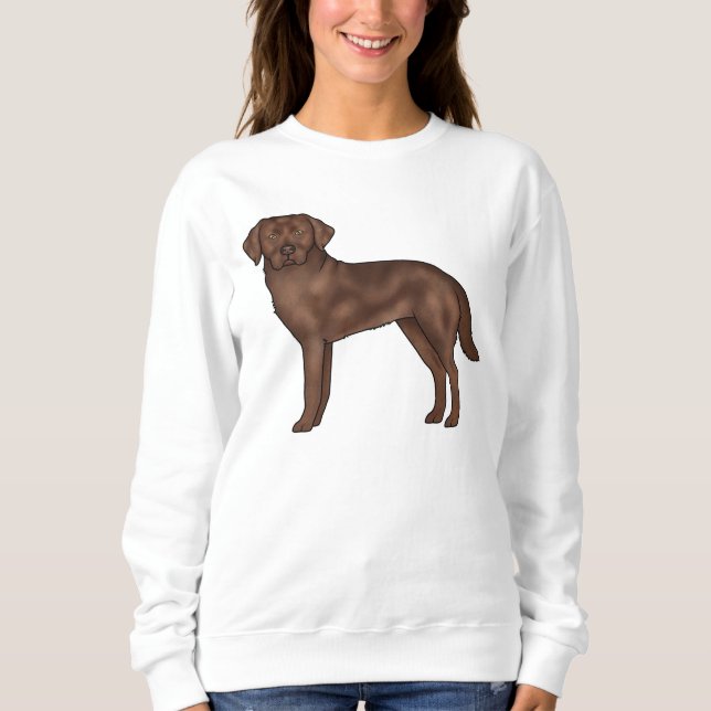 Sudadera Labrador de chocolate recuperador perro de caricat (Anverso)
