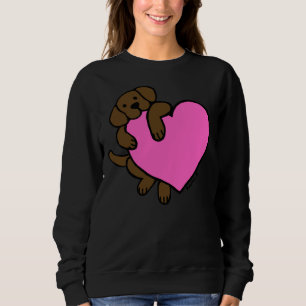 Sudadera Labrador De Chocolate Y Corazón Rosa