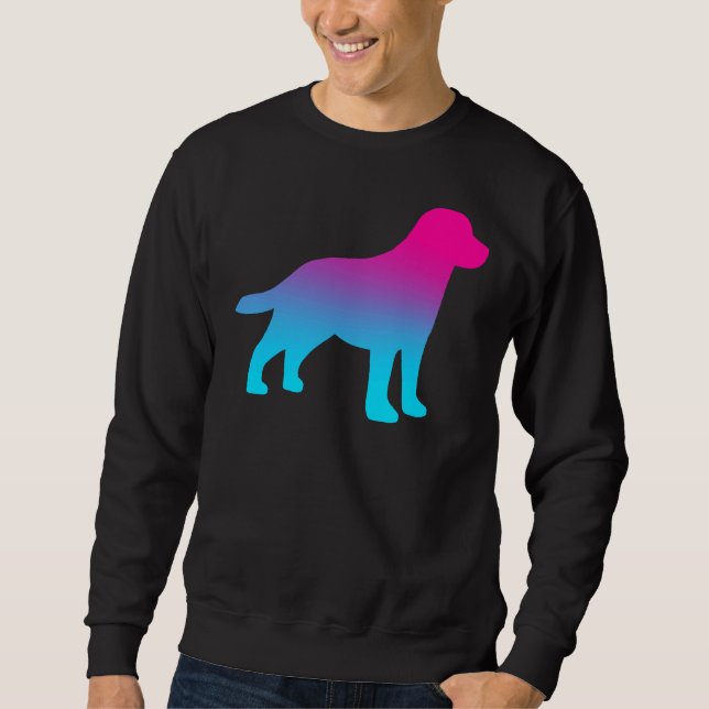 Sudadera Labrador De Ombre Rosa Y Azul (Anverso)