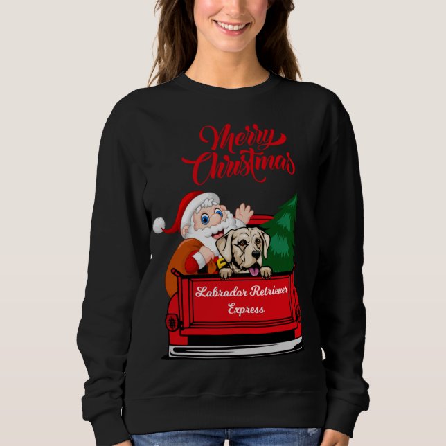 Sudadera Labrador de perro con Santa Claus en Red Tru (Anverso)