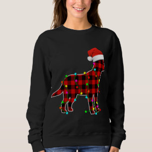 Sudadera Labrador ilumina a Red Plaid Puppy Santa Hat Chris
