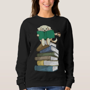 Sudadera Labrador Libros Café Amarillo de lectura de perros