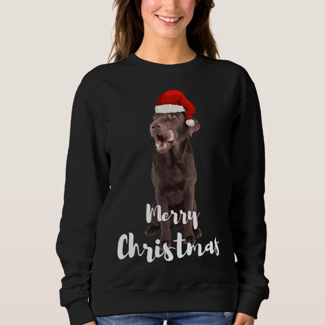 Sudadera Labrador marrón recuperar Feliz Navidad Labrador (Anverso)