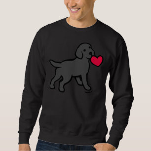 Sudadera Labrador Negro Cachorro Con Un Corazón Pequeño
