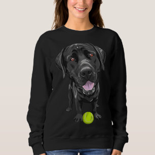 Sudadera Labrador negro con baile de tenis