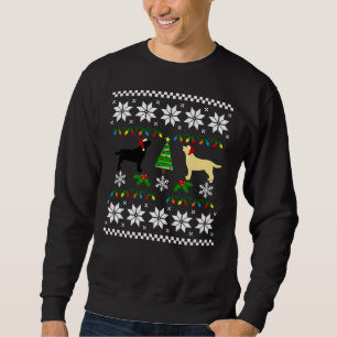 Sudadera Labrador Negro Y Labrador Amarillo Navidades Felic