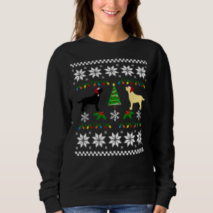 Sudadera Labrador Negro Y Labrador Amarillo Navidades Felic
