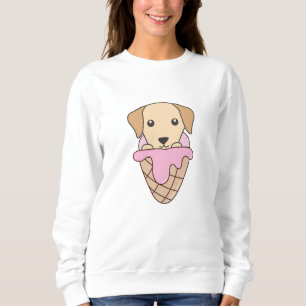 Sudadera Labrador Perro Crema De Hielo Rosa Waffle Cute Ani