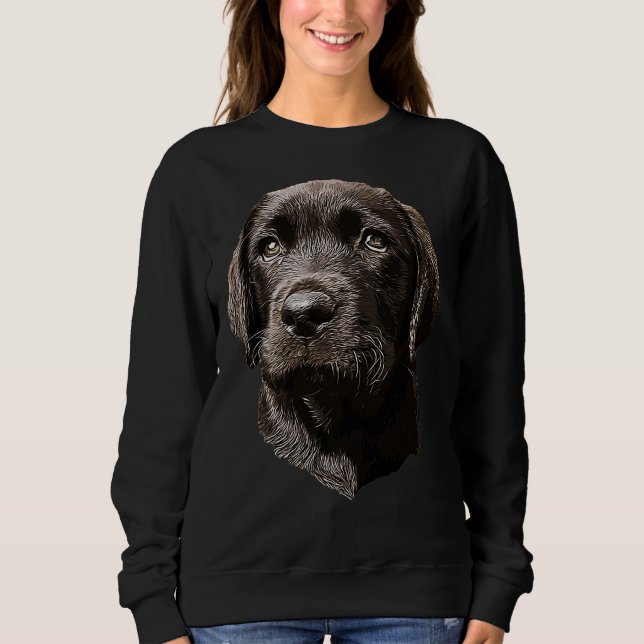 Sudadera Labrador perro de cachorro negro 105 (Anverso)