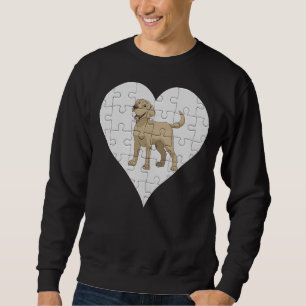 Sudadera Labrador recuperador corazón jigsaw piezas de labr
